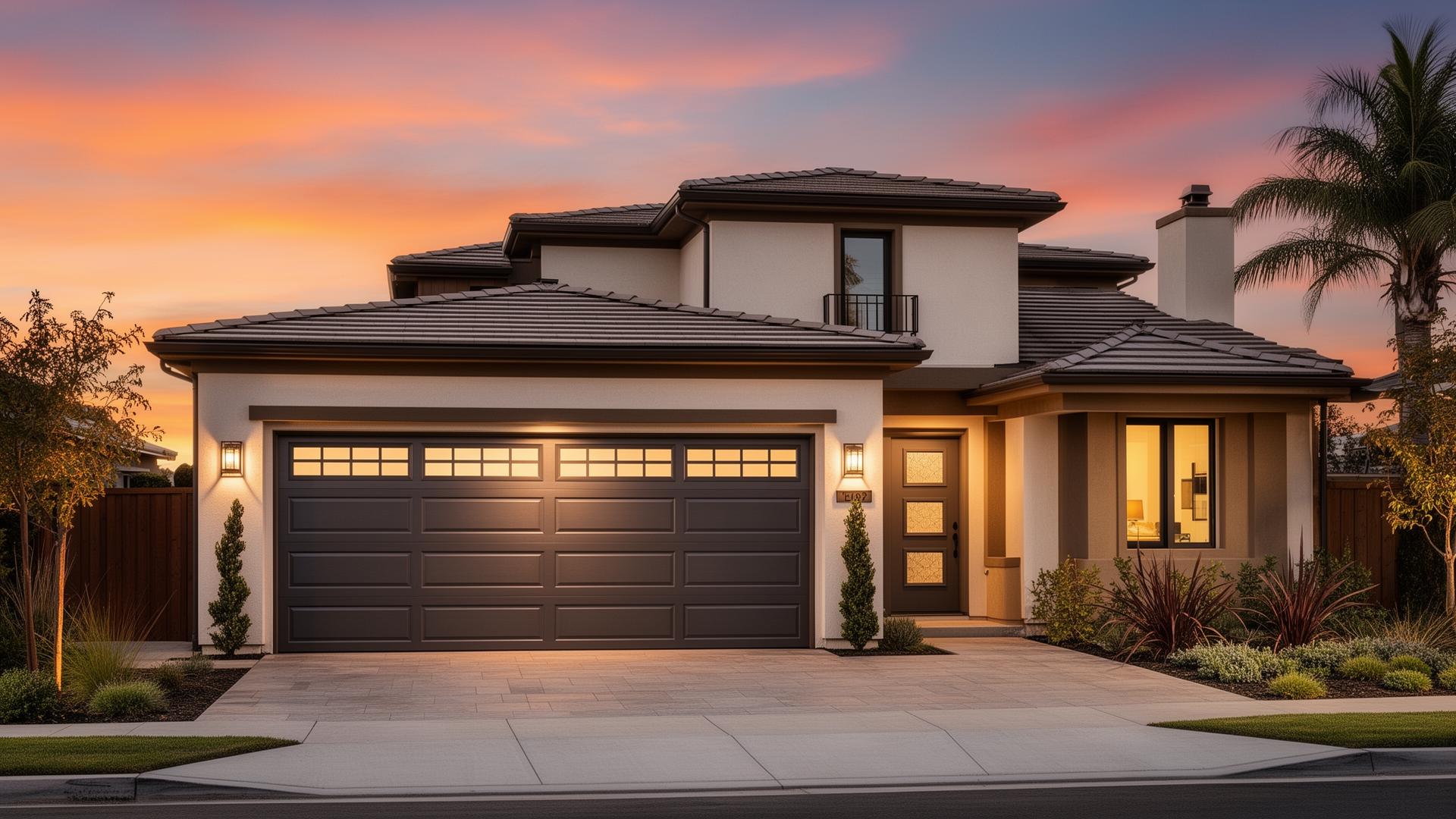 Modern garage door in Santa Ana home